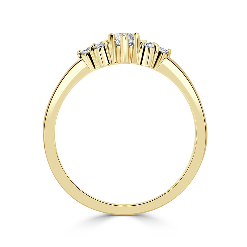 Marquise-Cut Lab Grown 2 1/3ctw. Diamond With Round Trilogy Sides Engagement Ring in 14k Yellow Gold image number null